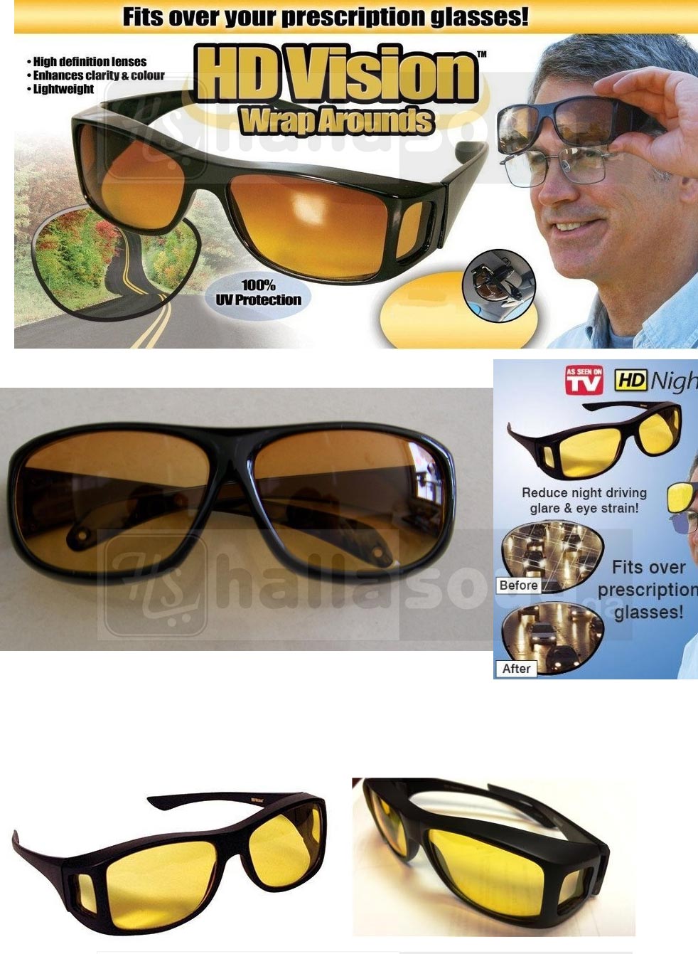 HD Vision wraparounds Night Driving Vision Sunglasses Price in Qatar ...