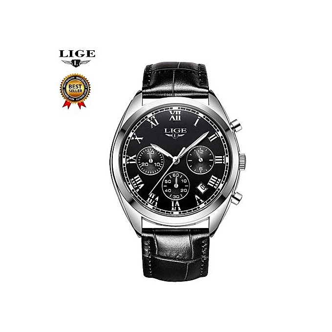 LIGE 9821 O LUXURY WATERPROOF 24 HOUR DATE QUARTZ WATCH MAN LEATHER SPORT WRIST WATCH MEN WATERPROOF CLOCK BOX