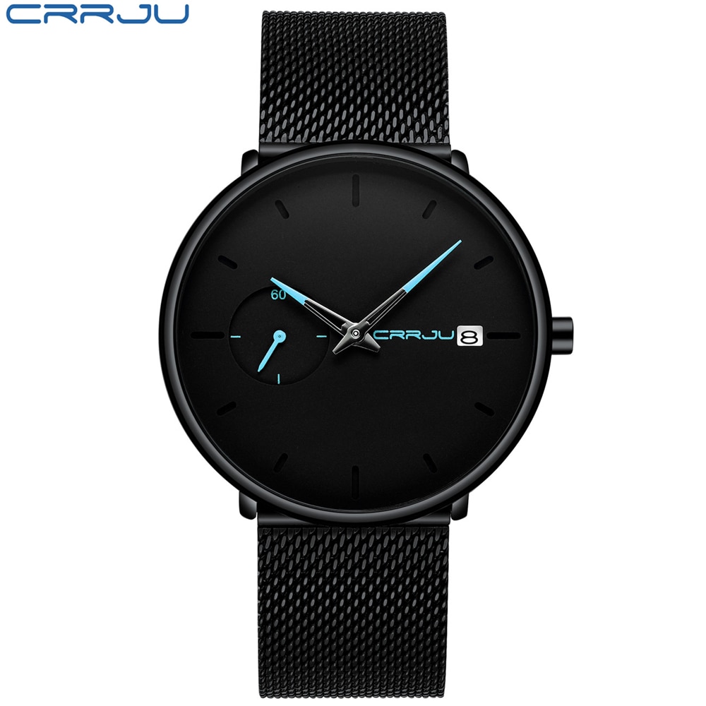 Crrju CJ 2258 Men Watch Waterproof Date Calendar Analogue Wristwatches Mens Business Casual Quartz Watches For Man
