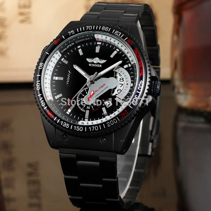 WN 002 Winner Automatic watch good price men with gift box free shipping @129QAR