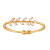 Milano 18K Gold Plated Leaf Design Bracelet & Rings with Marquise Stone, 185290A