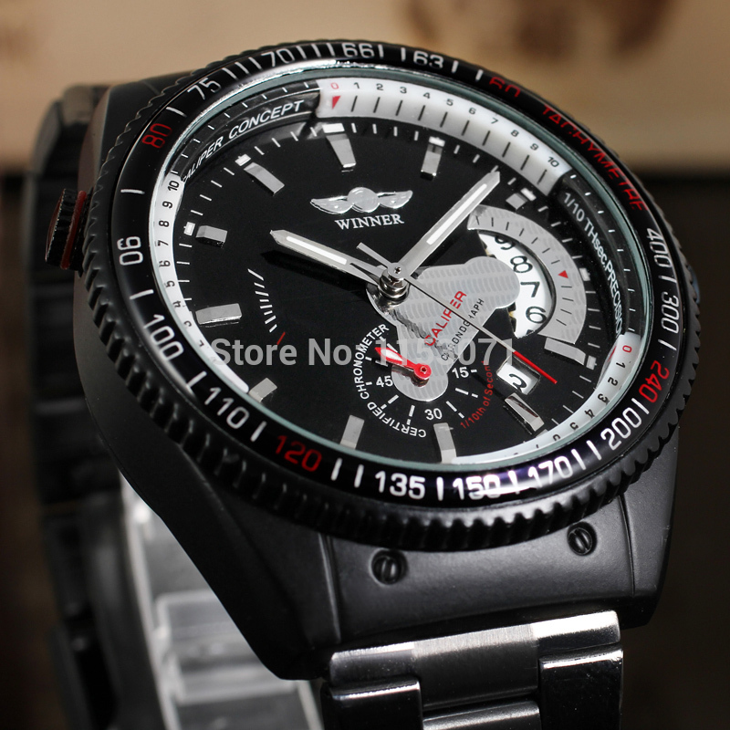 WN 002 Winner Automatic watch good price men with gift box free shipping @129QAR