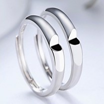 DA 003 Deeana 925 Silver Couple Ring @ 89 QAR