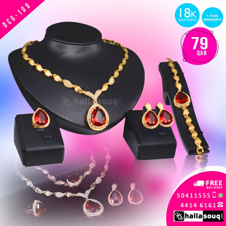 DCG 109 Fashion Necklace Earrings & Bracelet Set for women, buy 1 @ 79 QAR