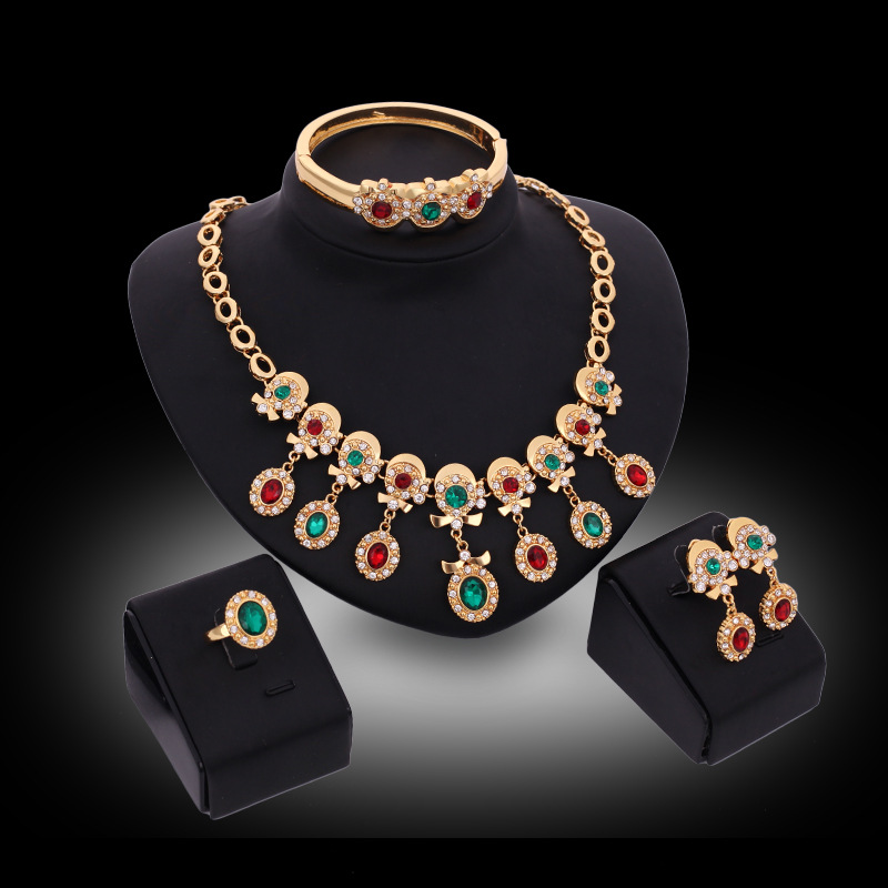 DCG 115 Fashion Necklace Earrings & Bracelet Set for women@79 QAR