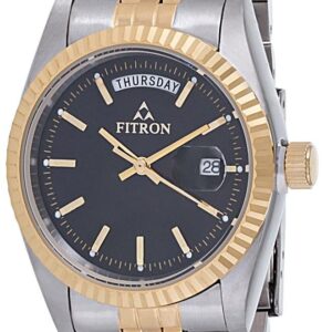 Fitron Women's Black Dial Stainless Steel Band Watch - FT117107M060602