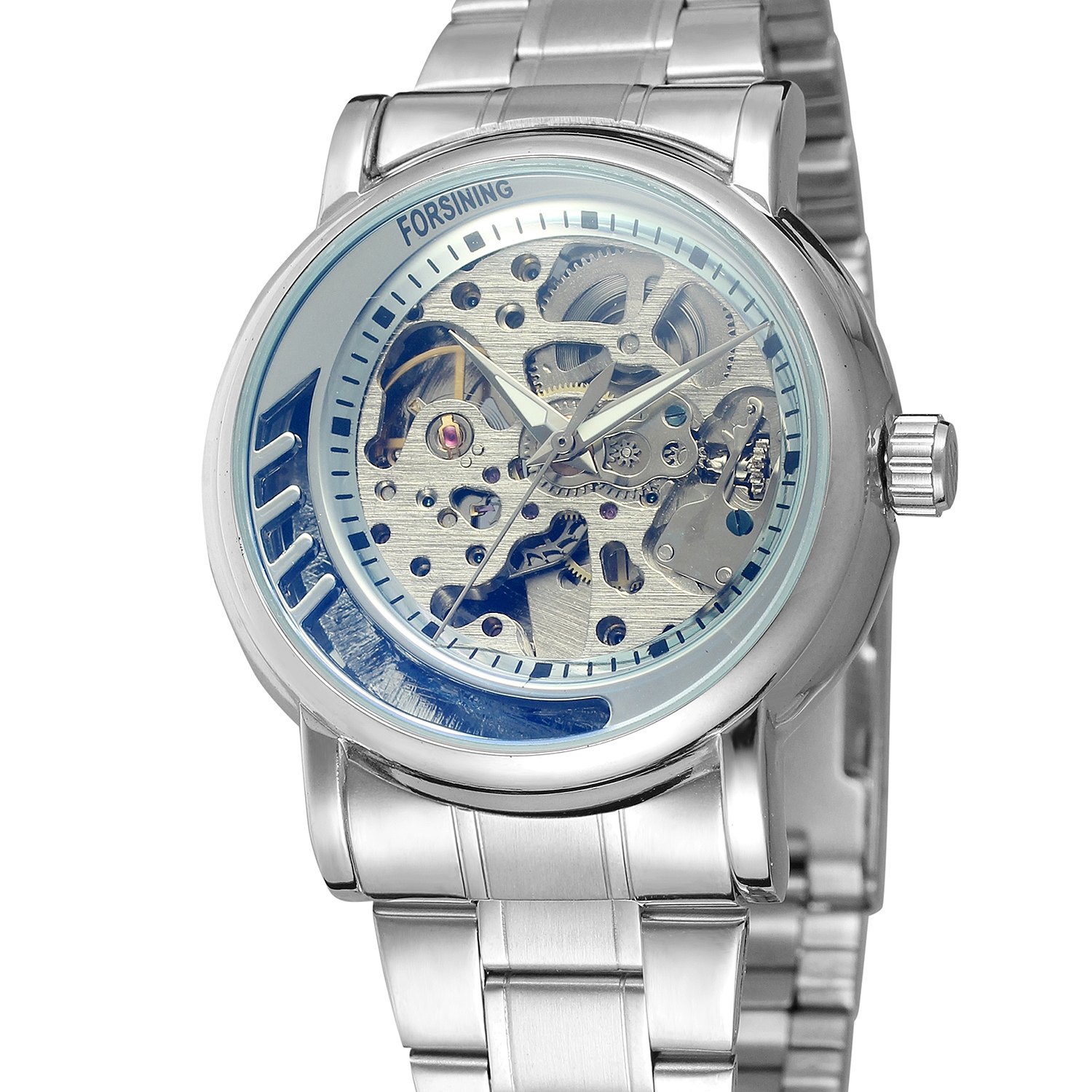 FRS 016 Forsining 3D Mechanical Skeleton Watch Clock New Series Hollow @109 QAR