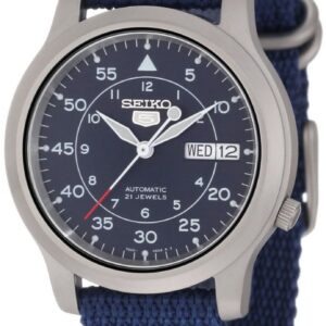 Seiko Men's SNK807 Seiko 5 Automatic Blue Canvas Strap Watch