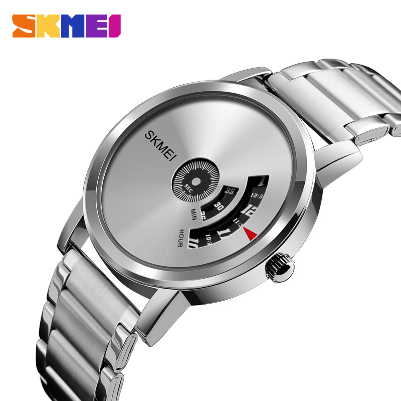 Skmei SK 1260 Simple Style Men's Quartz Watch Water Resistant 30 MTR Stainless steel-Black