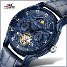 Tevise 851A Waterproof Mechanical Watch Leather Strap Automatic Watches Men Luxury Brand Sport Tourbillon Mens Wrist Watches 2019