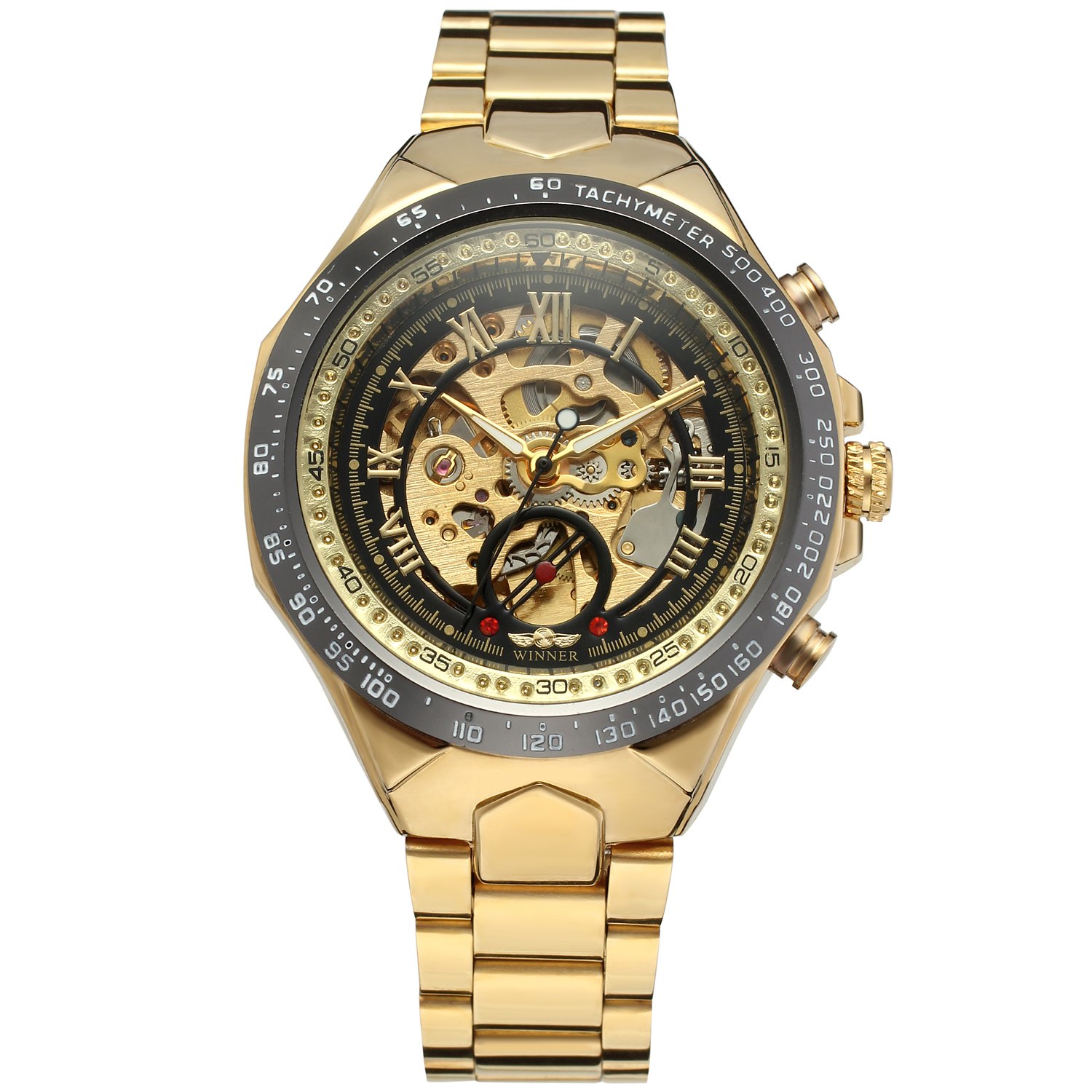 Winner WN 008 Automatic Skeleton Men's Watches Top Brand Luxury Golden Men's Watch