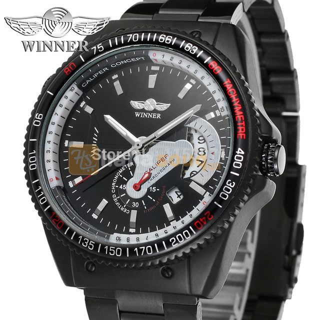 WN 002 Winner Automatic watch good price men with gift box free shipping @129QAR