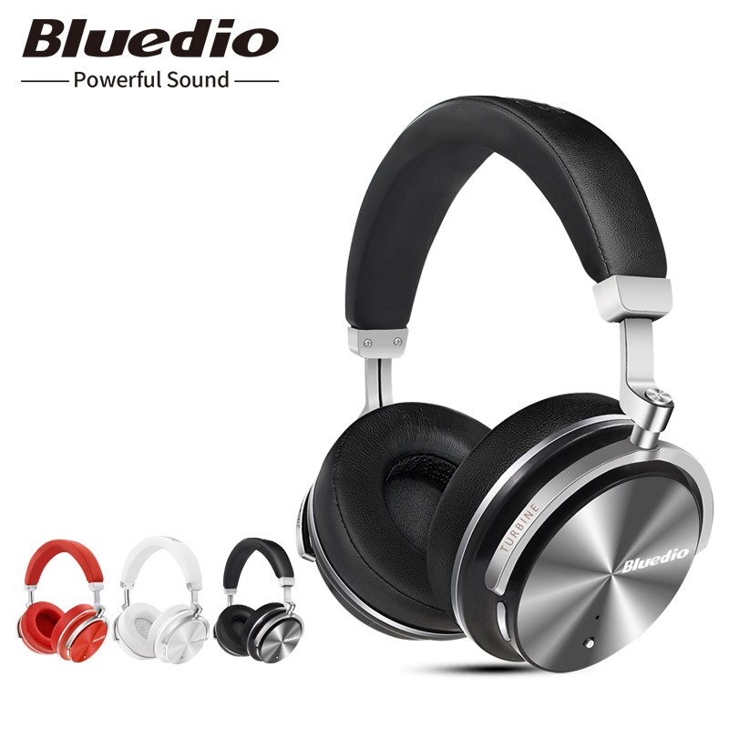 Bluedio T4S Active Noise Cancelling Wireless Bluetooth Headphones with microphone for phones-WHITE