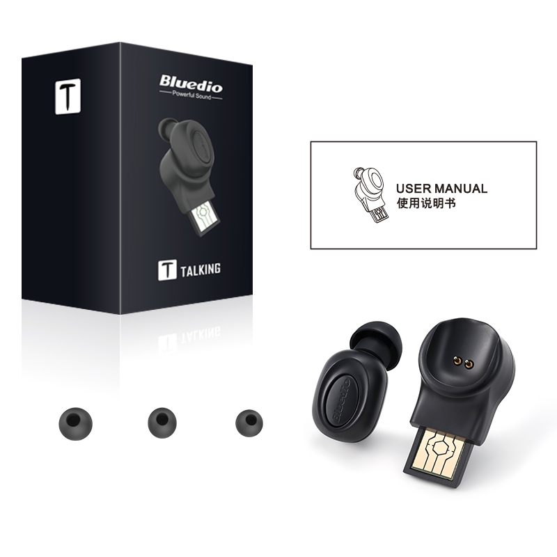 Bluedio T Talking Bluetooth earbuds with built-in microphone with voice control
