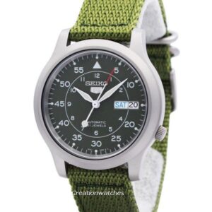 Seiko 5 Military Men's Green Dial Nylon Band Automatic Watch - SNK805K2