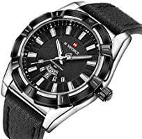 NAVIFORCE NF 9118 Men's Watch Date Week Analog Watch Leather Strap Quartz Waterproof