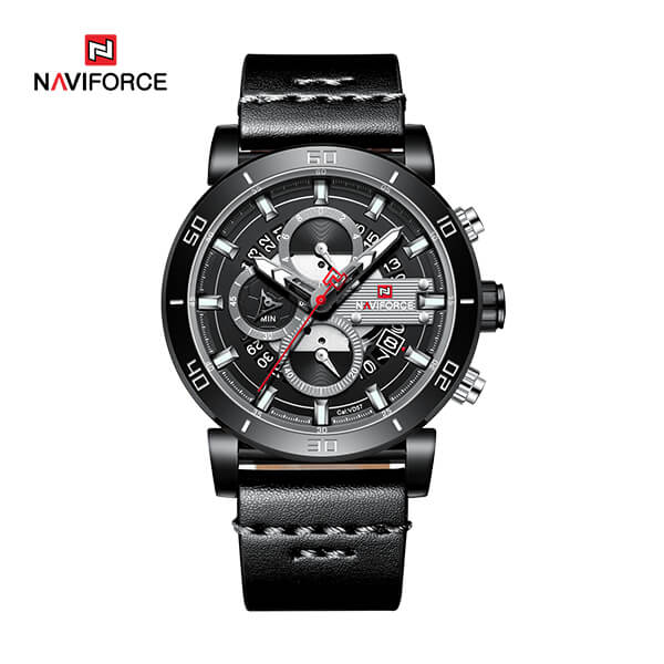 NAVIFORCE NF 9131 Men's Watch Waterproof Multi-function Leather Strap Quartz-BROWN