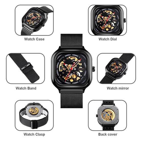 SKMEI SK 9184 Men's Automatic watch 30M Water Resistant Stainless Steel Quartz Black