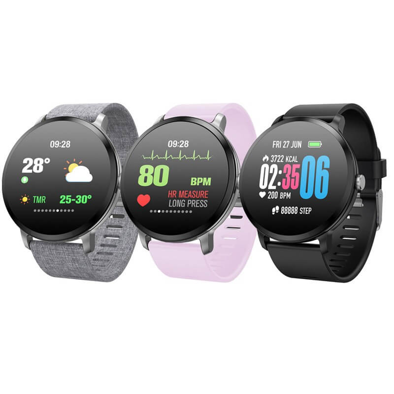 V11 smart watch 1.3 inch color round screen, heart rate and blood pressure monitoring IP67-android ios app