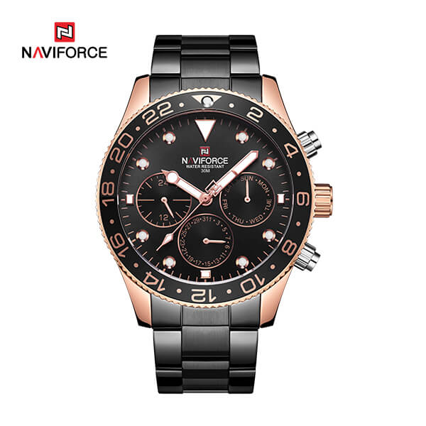NAVIFORCE NF 9147 Men's Watch Waterproof Chronograph Date Stainless Steel Quartz