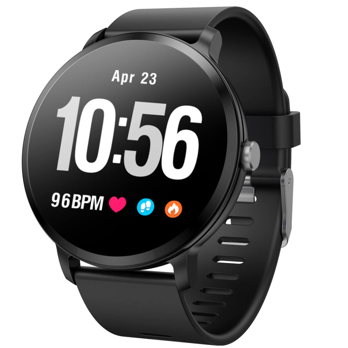 V11 smart watch 1.3 inch color round screen, heart rate and blood pressure monitoring IP67-android ios app