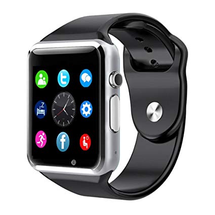 Mobile Smart Watch SW 001 with Touch Screen-Sim Card Slot-Memory-Camera-Bluetooth-Silver
