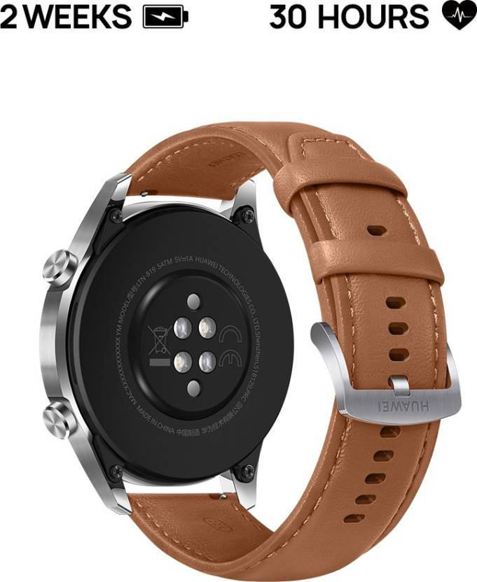 Huawei Watch GT 2 (46 mm) Smartwatch with 2 Weeks Battery Life and Bluetooth Calling - Classic Edition (Feather Brown)