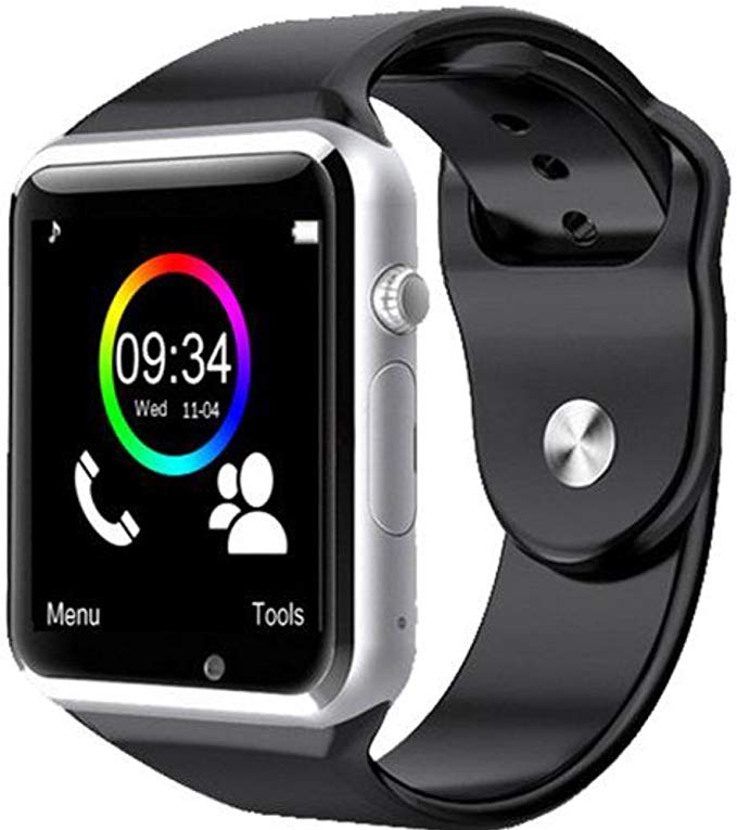 Mobile Smart Watch SW 001 with Touch Screen-Sim Card Slot-Memory-Camera-Bluetooth-Silver