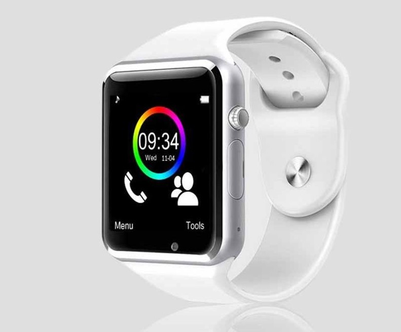 Mobile Smart Watch SW 001 with Touch Screen-Sim Card Slot-Memory-Camera-Bluetooth-White