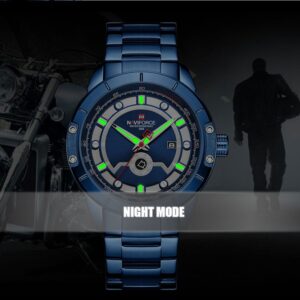 NAVIFORCE NF 9166 Stainless Steel Luminous Men's watch waterproof -Blue