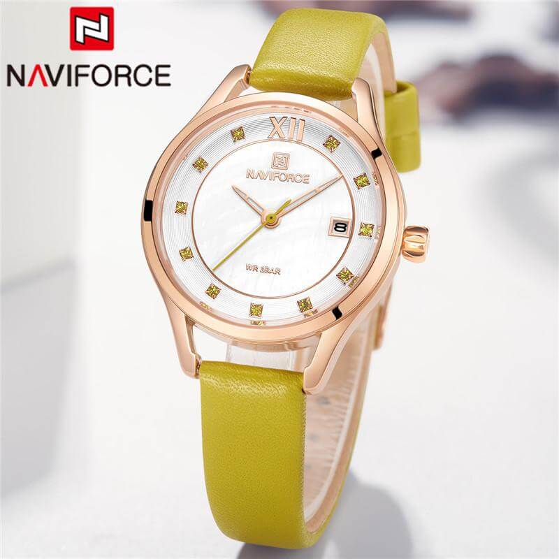 NAVIFORCE NF 5010 Top Brand Luxury Analog Ladies watch with Date Waterproof-RED