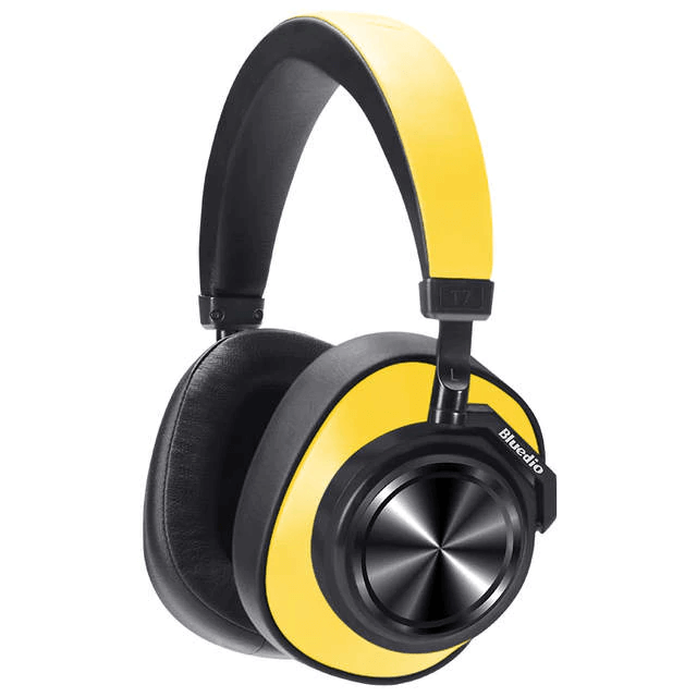 Bluedio T7 Wireless Bluetooth Headphone New Multifunction HIFI Stereo Active Noise Reduction Face Recognition Music Headset-YELLOW