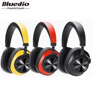 Bluedio T7 Wireless Bluetooth Headphone New Multifunction HIFI Stereo Active Noise Reduction Face Recognition Music Headset-YELLOW