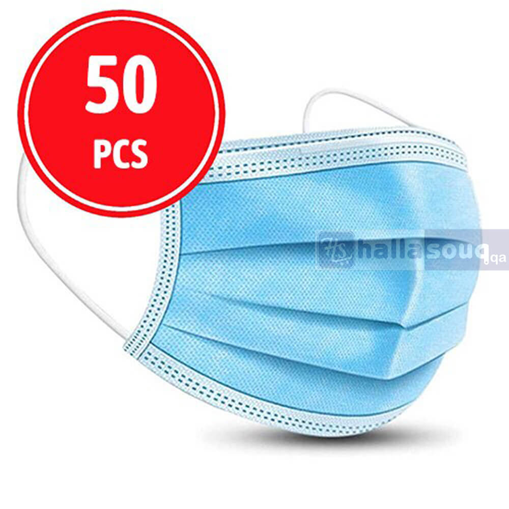 Disposable Face Mask 3 ply With Earloop - Surgical Mask, 50Pcs