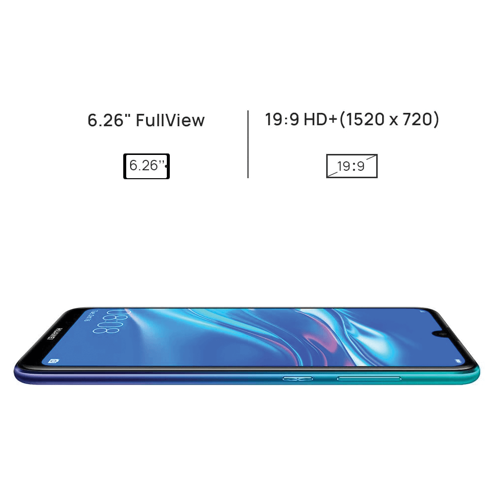 Huawei Y7 Prime (2019) 3GB, 32GB, 4000mAh Battery, 13MP+2MP AI Dual Camera, 1.8GHz Octa-Core Processor - Aurora Blue
