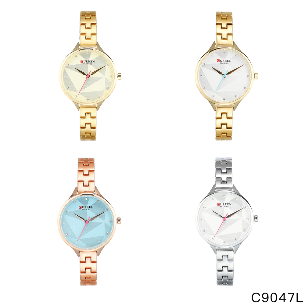 Curren 9047/9020 Ladies Fashion Watch with Stainless Steel Band - 2 PCS
