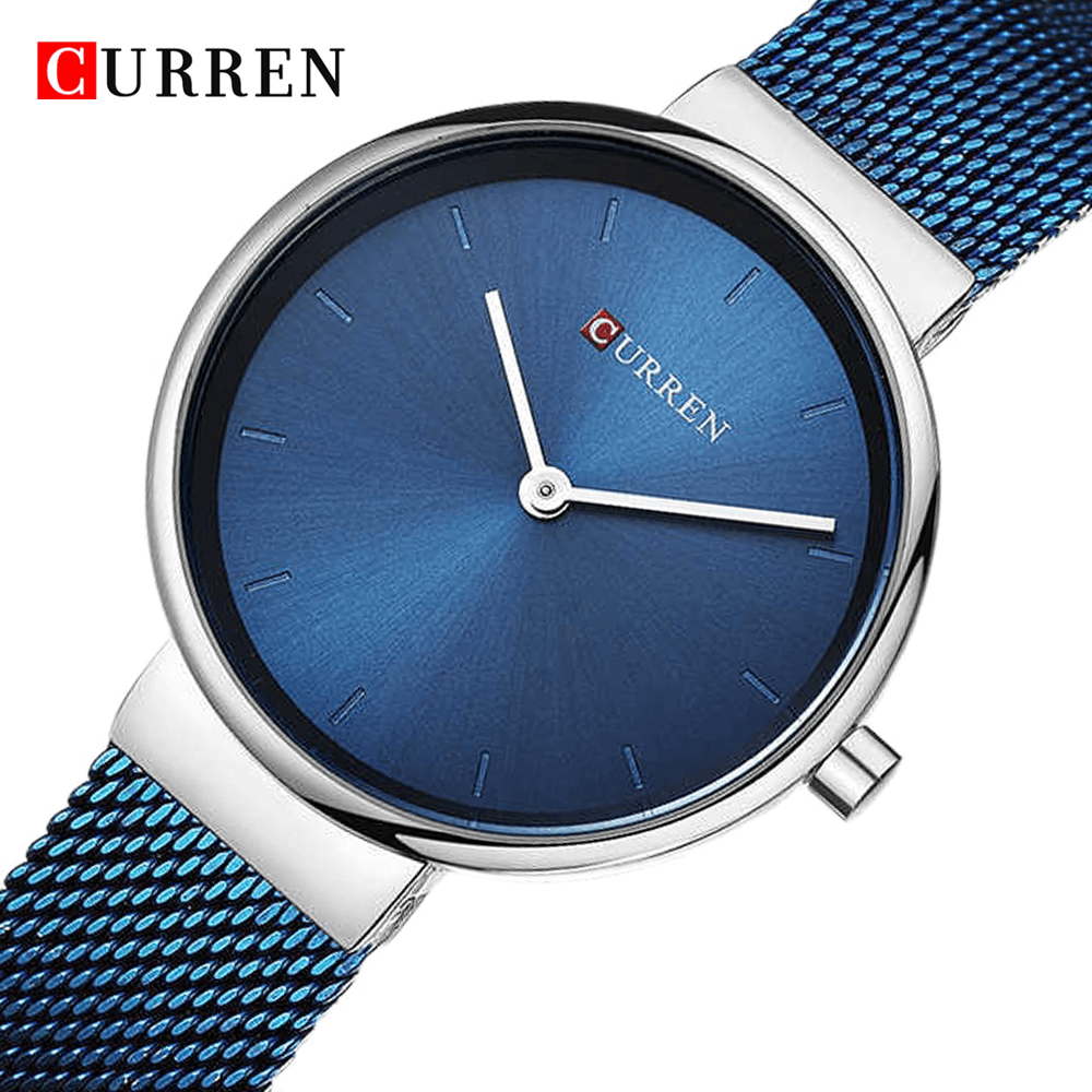 Curren 9016 Ladies Watch with Stainless Steel Band - Blue