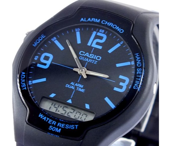 Casio AW-90H-2BDF Mens Analog and Digital Watch Black