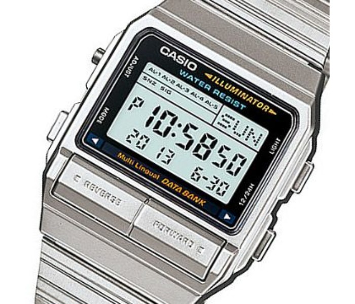 Casio DB-380-1DF Unisex Digital Watch Black and Silver