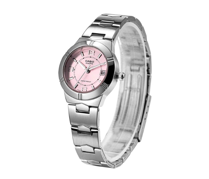 Casio LTP-1241D-4ADF Womens Analog Watch Silver and Pink