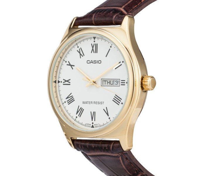 Casio MTP-V006GL-7BUDF (CN) Mens Analog Watch White and Brown