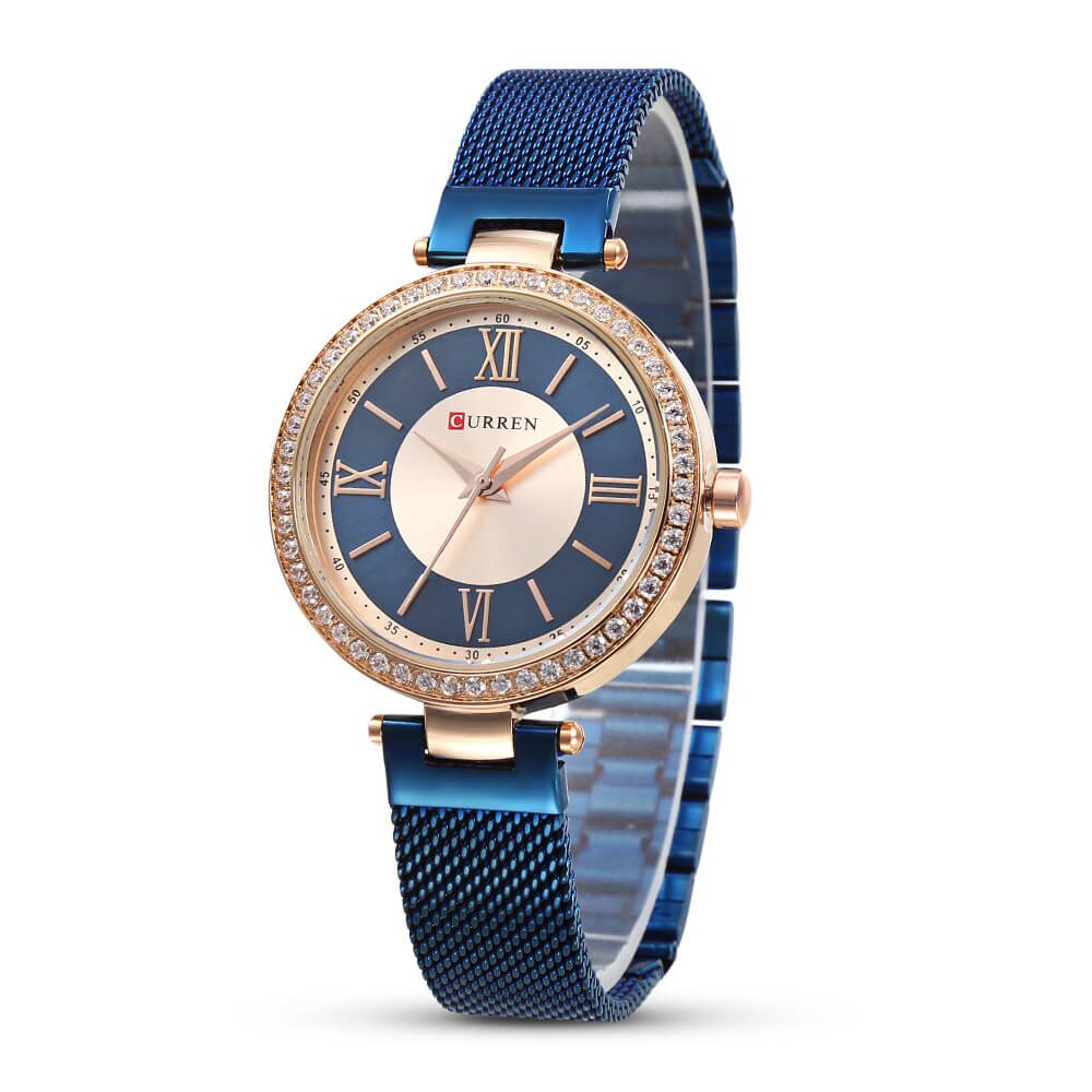 Curren 9011 Ladies Watch with Stainless Steel Band - Blue