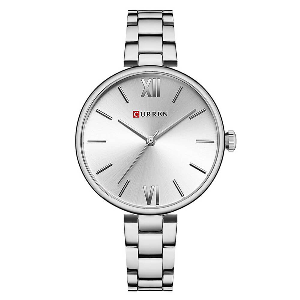 Curren 9017 Ladies Watch with Stainless Steel Band - Silver