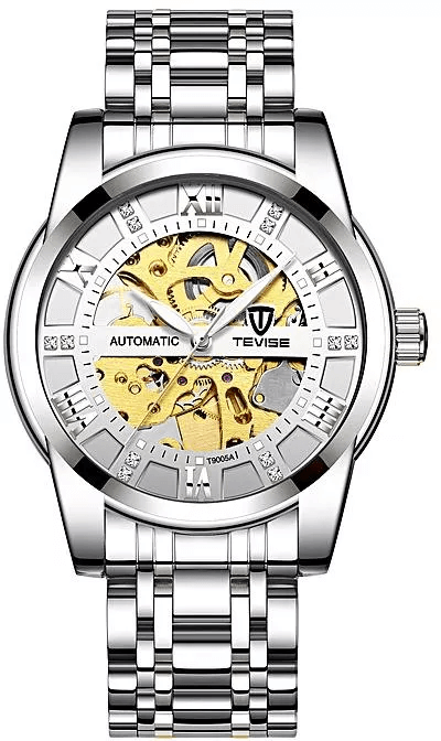 TEVISE 9005A Men's Self Wind Automatic watch - Two Tone Silver