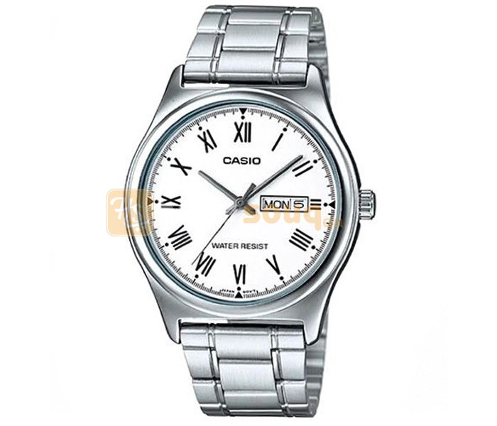 Casio LTP-V006D-7EDF Womens Analog Watch Silver and White