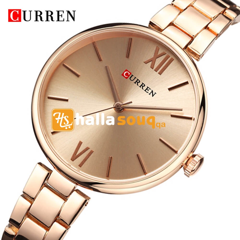 Curren 9017 Ladies Watch with Stainless Steel Band - Rosegold