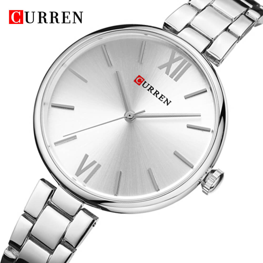 Curren 9017 Ladies Watch with Stainless Steel Band - Silver