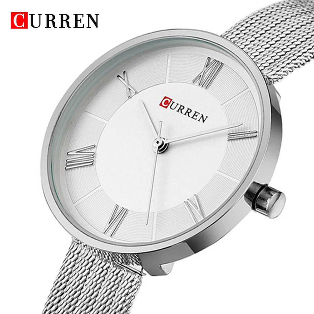 Curren 9020 Ladies Watch with Stainless Steel Band - Silver