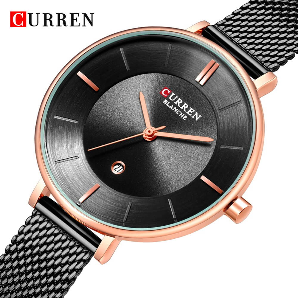 Curren 9037 Ladies Watch with Stainless Steel Band - Black