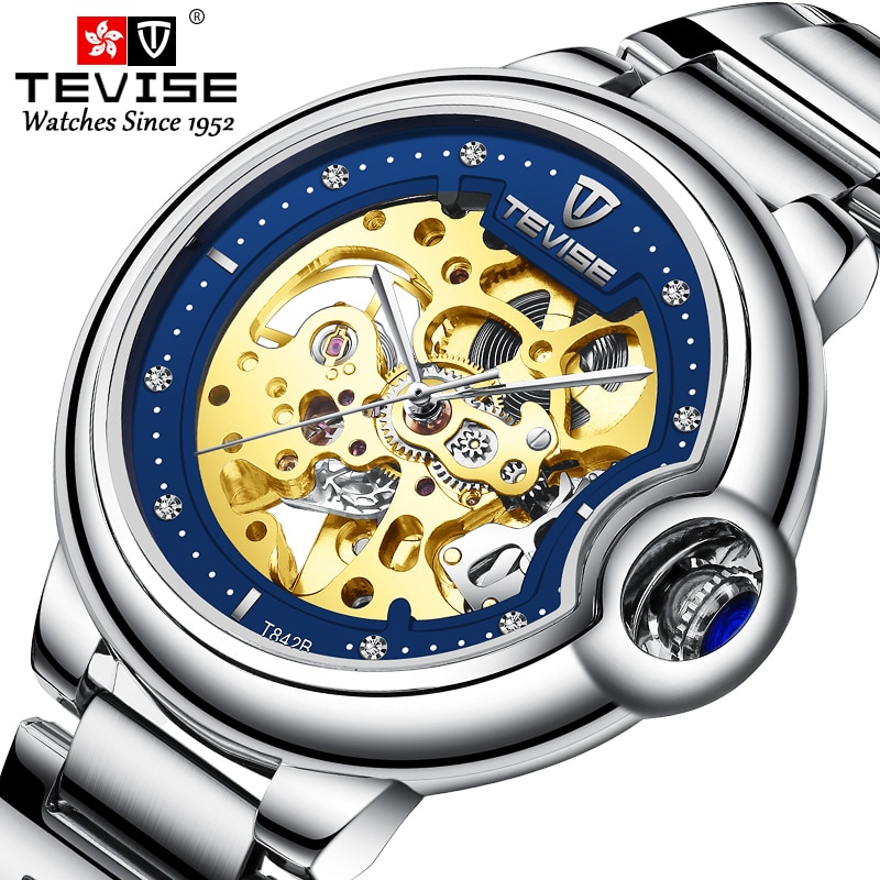 Tevise T842B Automatic Mechanical Watch Stainless Steel - gold